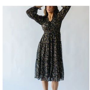 Piper & Scoot Troian Floral Ruffle Dress, size medium